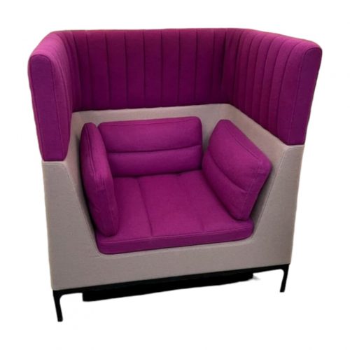 Annonce: Canapé Banquette de bureau acoustique HAVEN Design 1 place Grise / Violette.