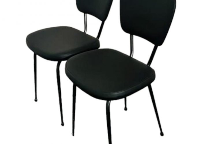Image annonce: Chaise design en simili cuir noir salon , accueil