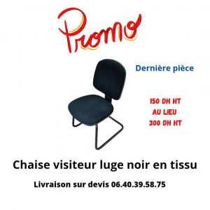 Annonce Chaise visiteur luge noir en tissu promo
