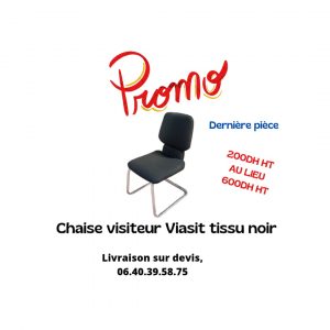 Annonce Chaise visiteur Viasit tissu noir promo