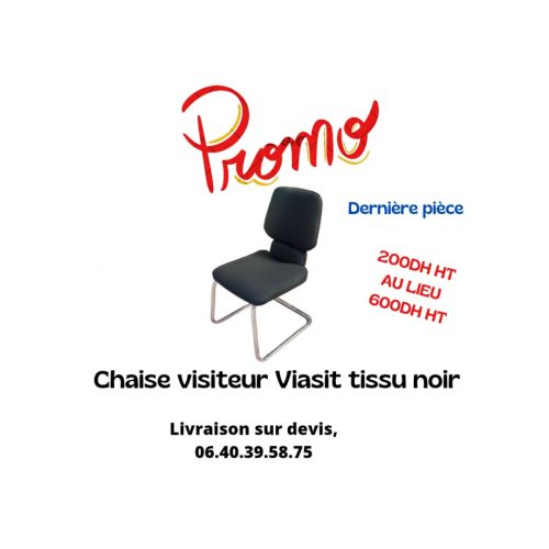Annonce: Chaise visiteur Viasit tissu noir promo