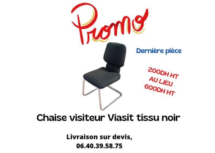 Image annonce: Chaise visiteur Viasit tissu noir promo