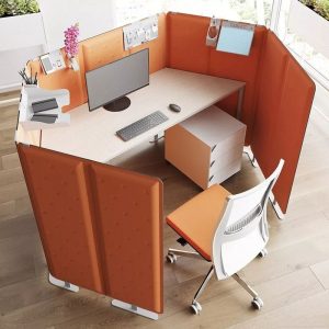 Annonce Cloison Séparateur Amovible Bureau Acoustique Visuel PICO PLAY Hauteur 140cm ORANGE