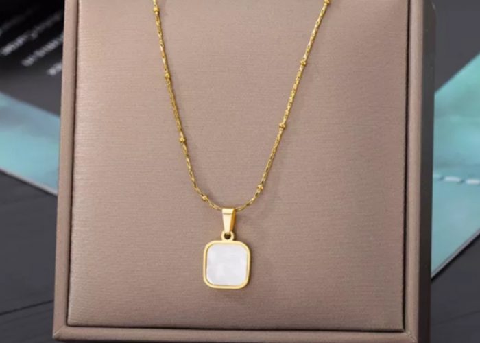 Image annonce: Collier acier inoxydable noir et blanc