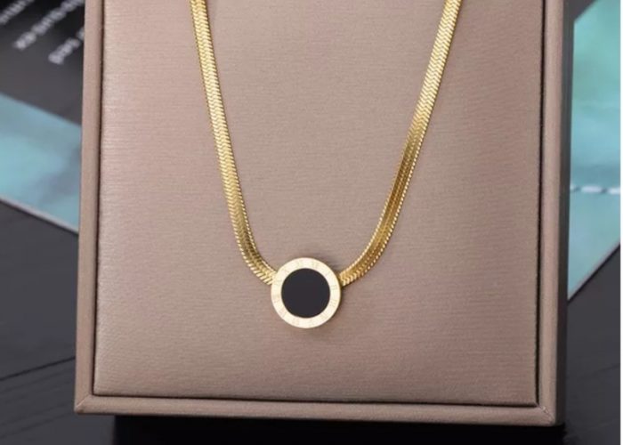 Image annonce: Collier acier inoxydable perle noir