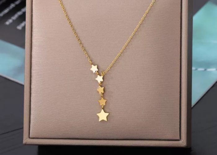 Image annonce: Collier acier inoxydable étoiles