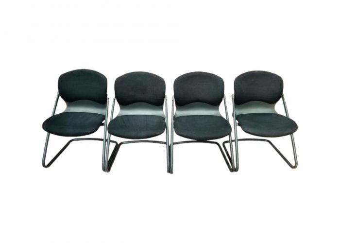 Image annonce: Ensemble 4 chaises Knoll Slitta luge noir