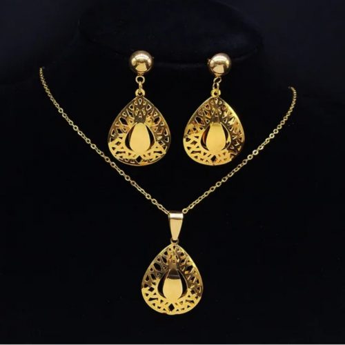 Annonce: Ensemble Collier acier inoxydable fleur