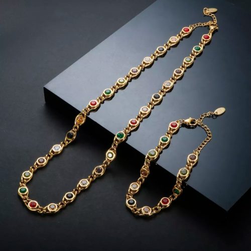 Annonce: Ensemble collier acier inoxydable Multicouleur