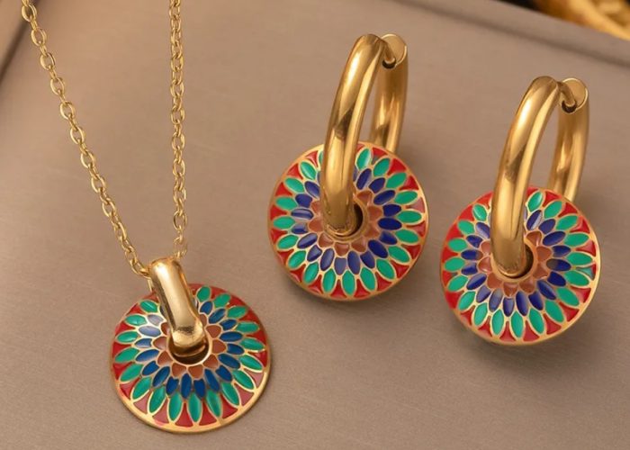Image annonce: Ensemble Collier acier inoxydable éclatant