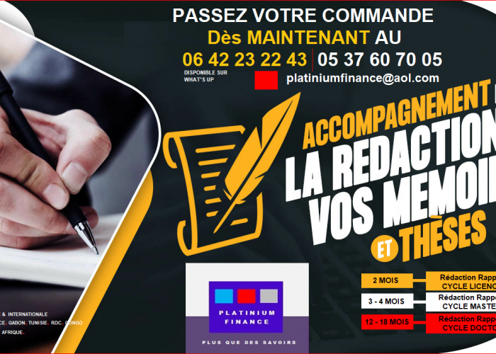 Image annonce: REDACTION PARTIELLE –TOTALE THESE & MEMOIRE LICENCE –MASTER-DOCTORAT