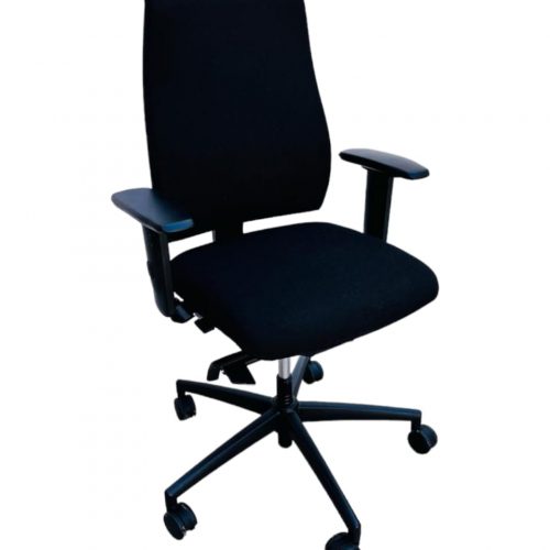 Annonce: Chaise à roulette interstul tissu noir promo