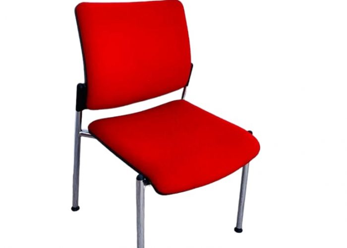 Image annonce: Chaise visiteur accueil Interstul rouge empilable