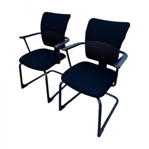Annonce Lot 2 chaises visiteur steelcase lets'b tissu noir promo