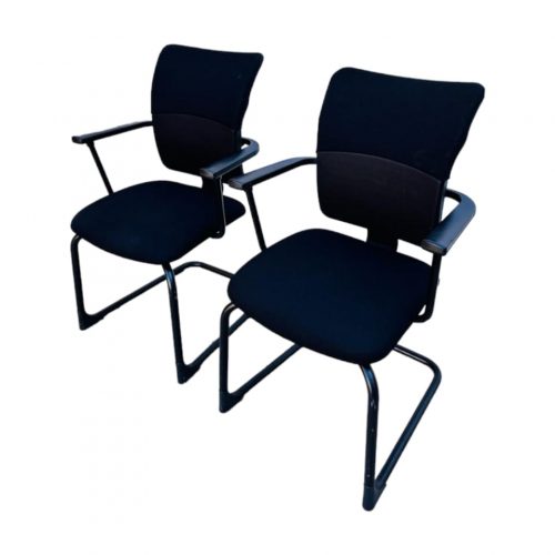 Annonce: Lot 2 chaises visiteur steelcase lets'b tissu noir promo