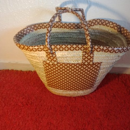 Annonce: sacs en osier avec motifs en cuir et tissus