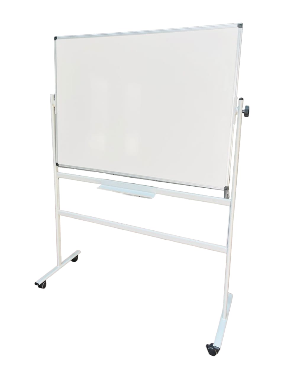 Tableau Blanc Pliable à Roulettes KARAT – Double Face Magnétique Pivotant 120x150 Cm Bleu – Idéal Usage Pro
