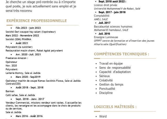 Image annonce: Demande de emploi
