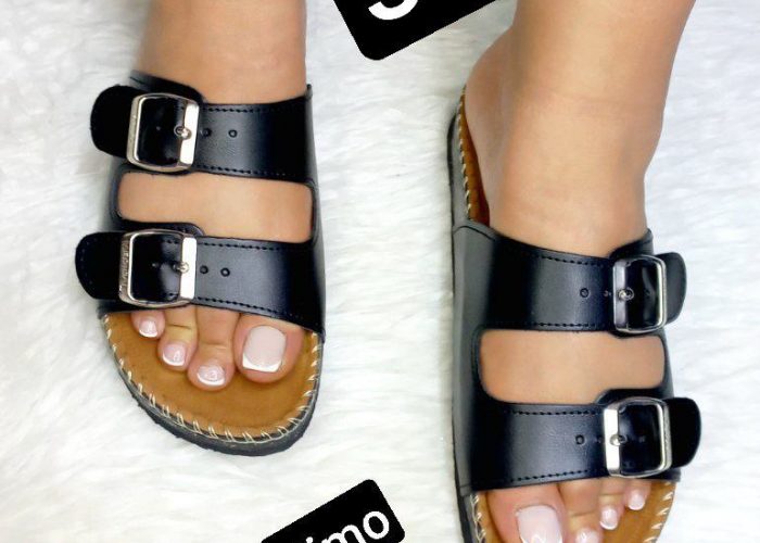 Image annonce: Sandales femme ceintures noires – صنادل نسائية بأحزمة سوداء