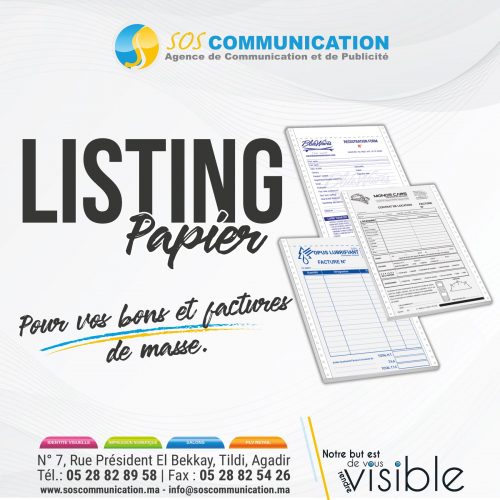 Annonce: Listing personnalisé
