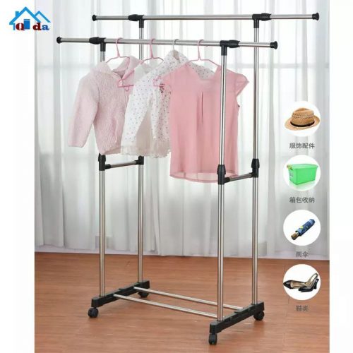 Annonce: Adjustable Clothes Rack Double in inox 100% حمالة الملابس إثنان في واحد
