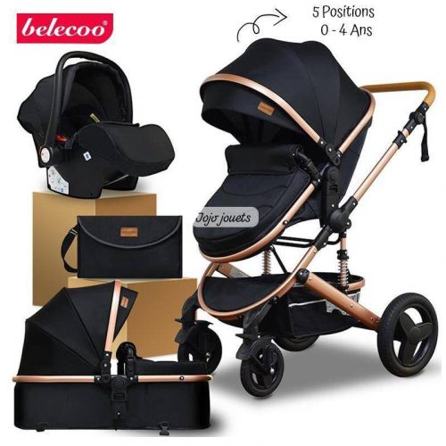 Annonce: Poussette 3 Pcs de Lux Belecoo 0-4 Ans(poussette/Maxi Cosi/Sac).