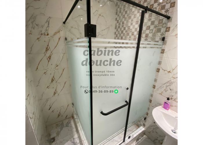 Image annonce: PROMO pour les Cabine de douche en verre trempé 10 mm avec accessoires inox 304