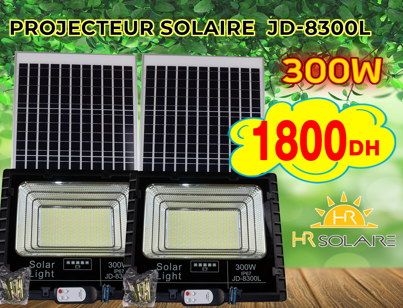 Promotion projecteurs solaires 300W