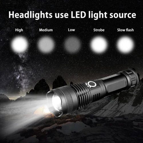 Annonce: XGardens-Lampe de poche LED zoomable aste USB pour homme, 50 lumens Dul100000, EDC