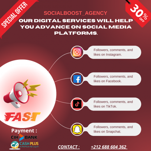 Annonce: Grow your social Média Accounts - NO DROP AND FAST