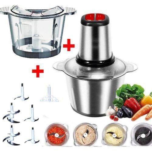 Annonce: Hachoir électrique de cuisine avec 2 bols (verre et plastique)