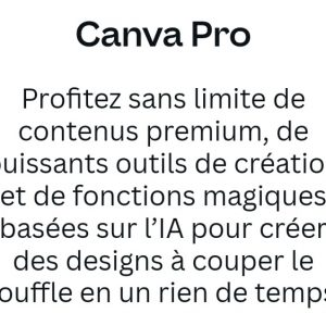 Annonce Canva Pro Abonnement  1 an