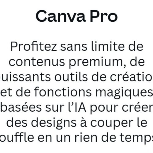 Annonce: Canva Pro Abonnement  1 an