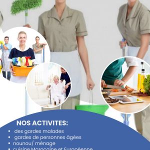 Annonce Prestation de service : femmes de ménage,nounou; garde malade et personne agée, ouvriers