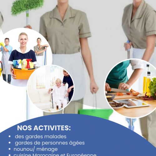 Annonce: Prestation de service : femmes de ménage,nounou; garde malade et personne agée, ouvriers