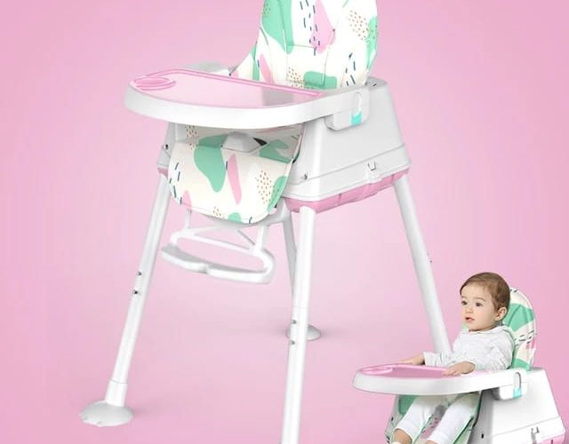 Image annonce: Chaise haute et rehausseur 2 en 1 pour bébé avec plateau réglable