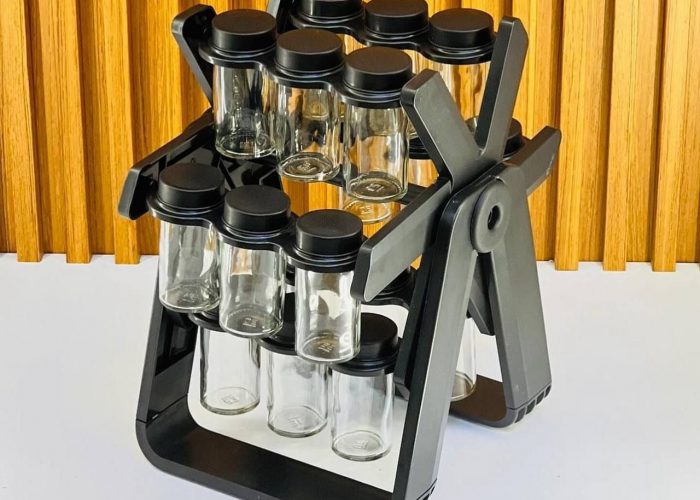 Image annonce: Organisateurs de stockage d’épices rotatifs à 360 ° avec bouteilles