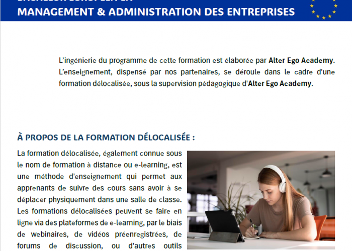 Image annonce: BACHELOR EUROPÉEN EN MANAGEMENT & ADMINISTRATION DES ENTREPRISES