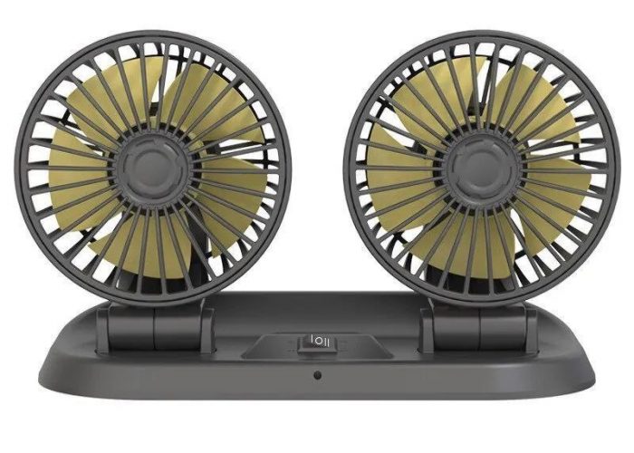 Image annonce: Car Fan 3 Heads Adjustable 360° USB/12V/24V 2 Speed Silent