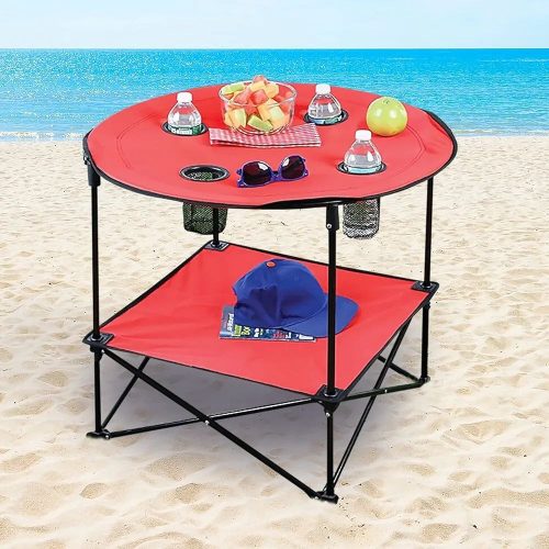 Annonce: Table pliante ronde en acier Oxford grill, mobilier d'extérieur, table de pique-nique