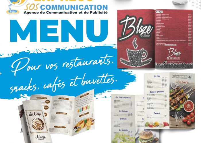 Image annonce: Menu snack, restaurant, cafe