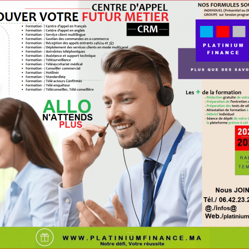 Annonce: METIER DE CENTRE D’APPEL – OPTION Présentiel – Distanciel- en Langue Française – Anglaise