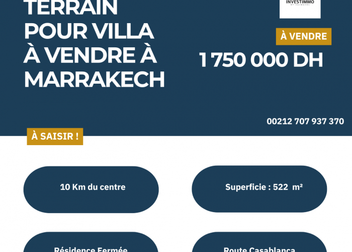 Image annonce: Terrain à Vendre à Marrakech idéal pour construire votre villa