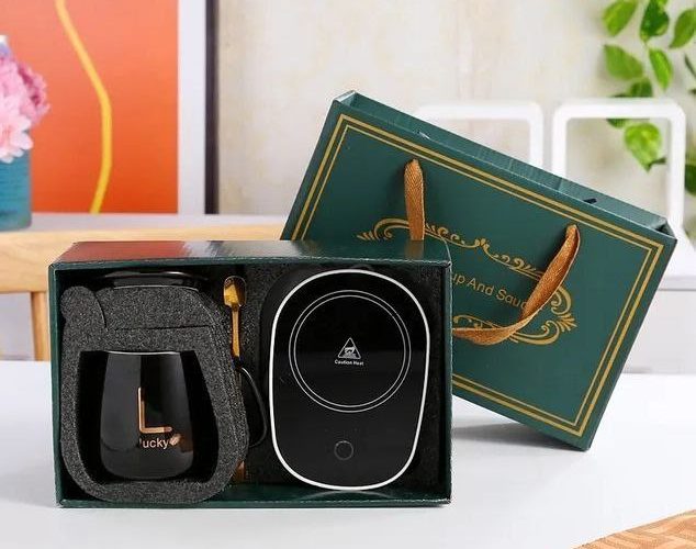 Image annonce: Cup Heater Cup Warmer Mug  كأس مع ملعقة ومسخن كهربائي من السيراميك