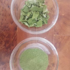 Annonce feuilles sèches et poudre de Moringa