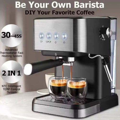 Annonce: Machine à expresso entièrement automatique Full Black 15 Bar 20 Bar Machine à café expresso italienne pour la maison Machine à expresso