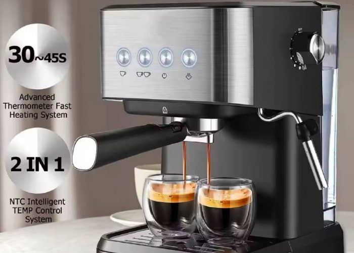 Image annonce: Machine à expresso entièrement automatique Full Black 15 Bar 20 Bar Machine à café expresso italienne pour la maison Machine à expresso