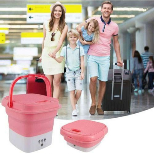 Annonce: Mini Machine à Laver Pliante Portable - Idéale pour Voyage et Camping, Couleur Rose ألة الغسيل المحمولة و القابلة للطي