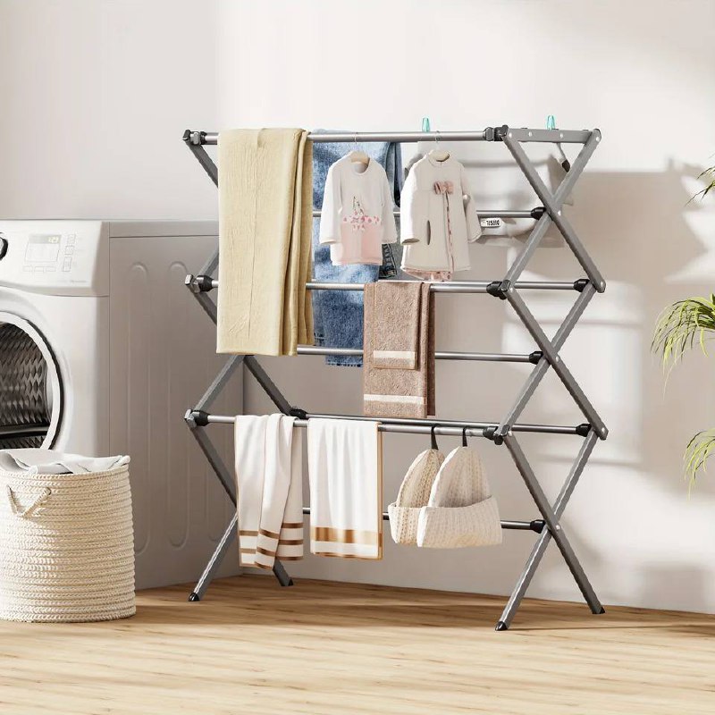 OHMG® Séchoir à Linge, Étendoir à Linge, Séchoir à Vêtements Tower, Antirouille avec Ailes