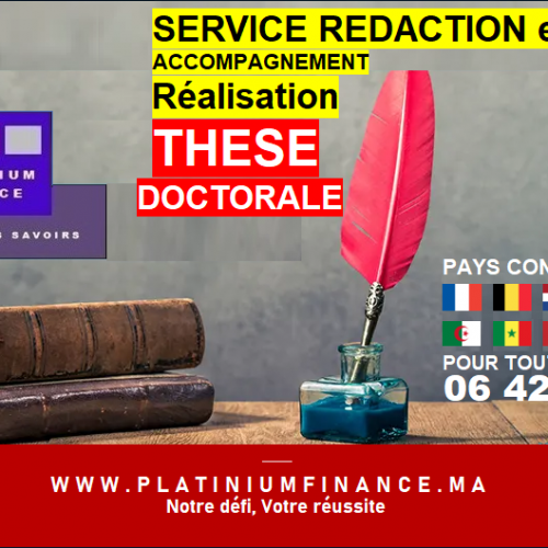 Annonce: SERVICE REDACTION et ACCOMPAGNEMENT Réalisation THESE DOCTORALE